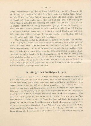B. Die Zeit des 30jährigen Krieges