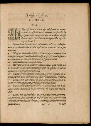 Theses Physicae, De Mari.