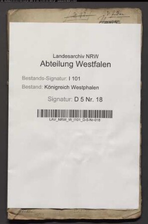 Ressortstreitigkeiten i. S. Domkapitular von Juden ./. Amtmann Rinteln wegen des Lehnguts Borgholz, Kanton Borgentreich. Provenienz: Procureur du Roi, Tribunal 1. Instanz, Höxter