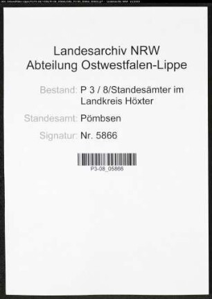 Sterberegister Standesamt Pömbsen