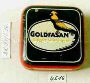 Blechdose für Schreibmaschinenfarbband? "GOLDFASAN Eingetr. Schutzmarke"