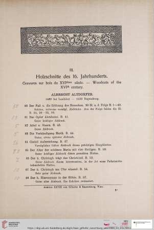 III. Holzschnitte des 16. Jahrhunderts (Nr. 457)