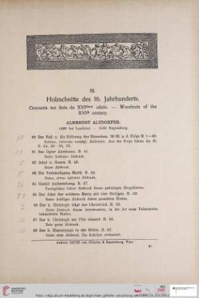 III. Holzschnitte des 16. Jahrhunderts (Nr. 457)