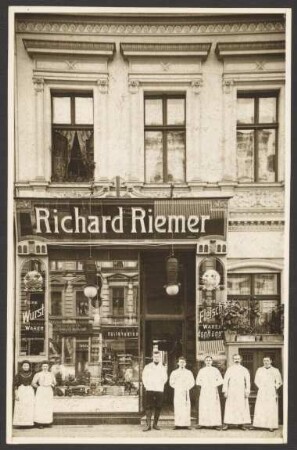 Ansichtskarte Schlächterei Richard Riemer, Bergmannstraße