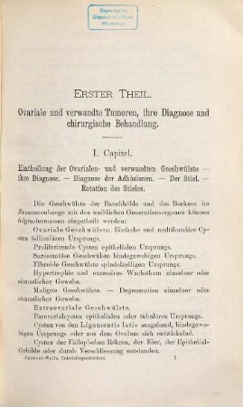 Diagnose und chirurgische Behandlung der Unterleibs-Geschwülste (Tumoren)