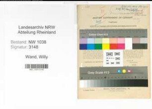 Entnazifizierung Willy Wand , geb. 20.11.1902 (Angestellter)