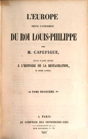 L'Europe depuis l'avénement du Roi Louis-Philippe. 3