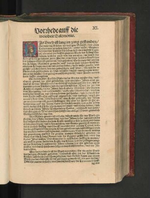 Vorrhede auff die Weisheit Salomonis.