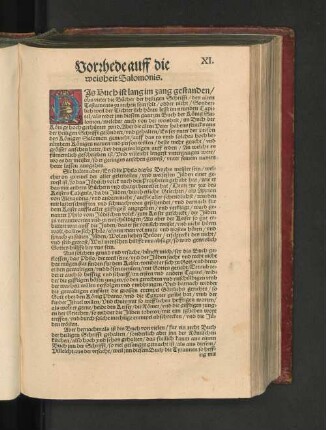 Vorrhede auff die Weisheit Salomonis.