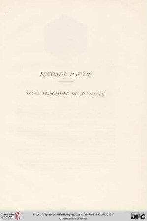 Seconde partie: École florentine du XIV siècle