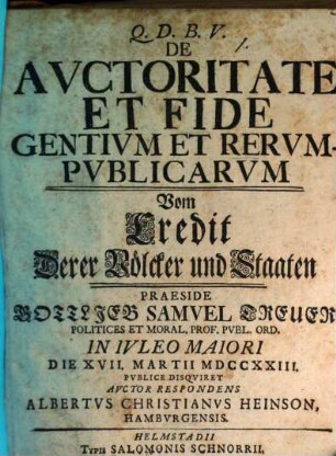 De auctoritate et fide gentium et rerumpublicarum