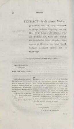 Extract uit de aparte Missive ...