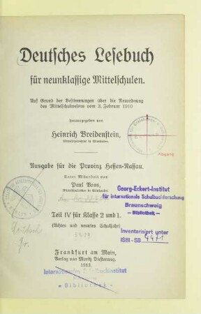 Teil 4 für Kl. 2 u. 1: (Achtes und neuntes Schuljahr)