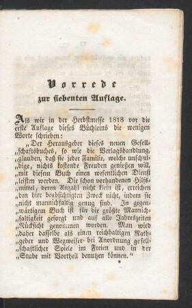 Vorrede zur siebenten Auflage.