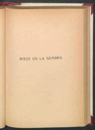 Ritos en la sombra