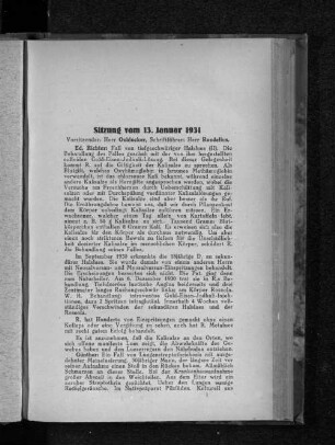 Sitzung vom 13. Januar 1931