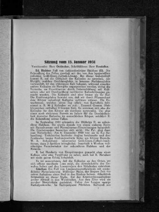 Sitzung vom 13. Januar 1931