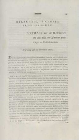 Extract uit de Resolutien ...