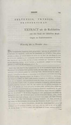 Extract uit de Resolutien ...