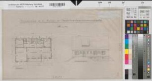 Arnsberg, Regierungshauptgebäude, Dienstvilla, Erdgeschoss, Grundriss, Seitenansicht, Entwurfsplan