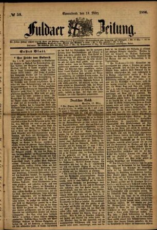 Ausgabe vom Samstag, den 13. März 1886.