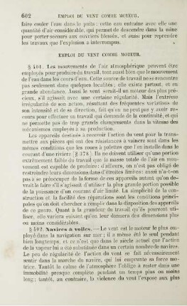 Emploi du vent comme moteur, -de la vapeur comme moteur, -de l'électricité comme moteur.