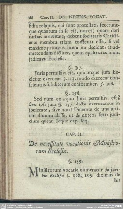 Cap. II. De necessitate vocationis Ministrorum Ecclesiae