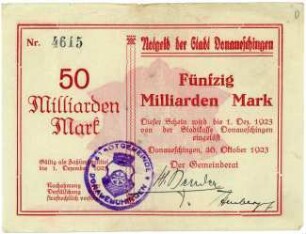 Geldschein / Notgeld, 50 Milliarden Mark, 26.10.1923