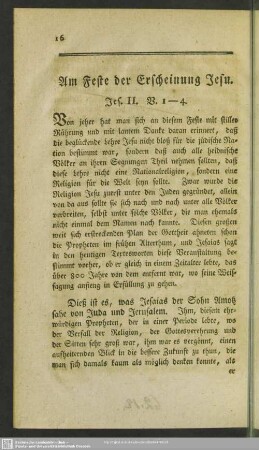Am Feste der Erscheinung Jesu. Jes. II. V. 1-4