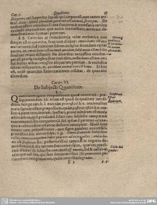 Caput VI. De Subjecti Quantitate.