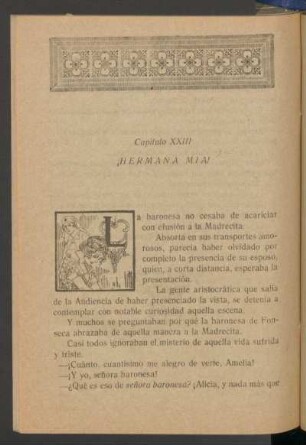Capítulo XXIII - ¡Hermana mía!