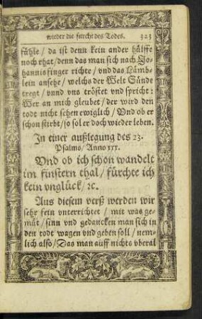 In einer außlegung des 23. Psalms ...