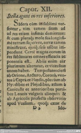 Caput. XII. Stellae agunt in res inferiores
