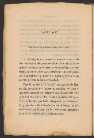 Capítulo IX. - Continúan los preparativos de invernada.