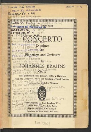 Concerto D minor for pianoforte and orchestra : op. 15