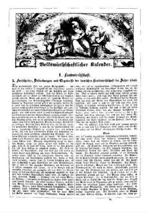 Landwirthschaft : Volkswirtschaftlicher Kalender (Landwirtschaftlicher Kalender)