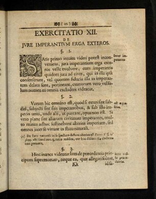 251-266, Exercitatio XII. De Jvre Imperantivm Erga Exteros.