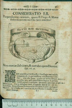 Consideratio LII. Perpenduntur rationes, quare B. Virgo & Mater Dolorosa non unà cum Filio fuerit immolata?