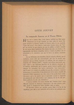 Louis Jouvet : La temporada francesa en el Teatro Odeón
