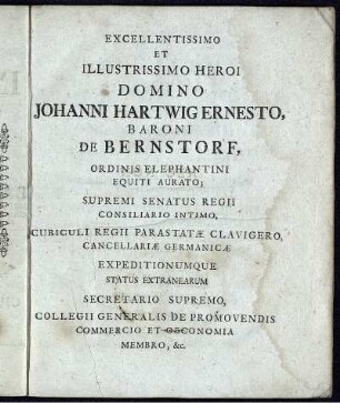 Johanni Hartwig Ernesto, Baroni De Bernstorf,