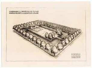 Spielplatz, Hindenburg: Kinderspielplatz an der Sosnitzaer Straße: perspektivische Ansicht