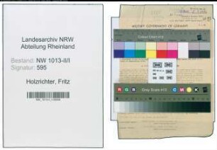 Entnazifizierung Fritz Holzrichter , geb. 04.02.1901 (Ingenieur)