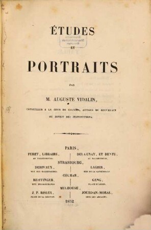 Etudes et Portraits