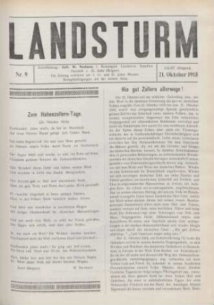 Nr. 9, 21. Oktober 1915