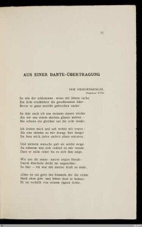 Aus einer Dante-Übertragung / Stefan George