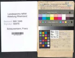 Entnazifizierung Franz Scheunemann , geb. 22.01.1901 (Zollbeamter)