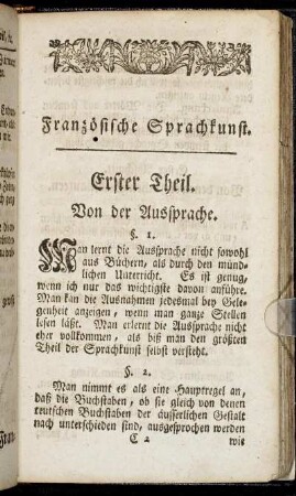 Französische Sprachkunst.