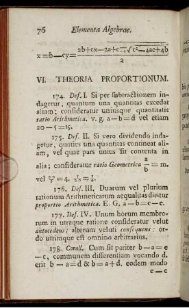 VI. Theoria Proportionum.