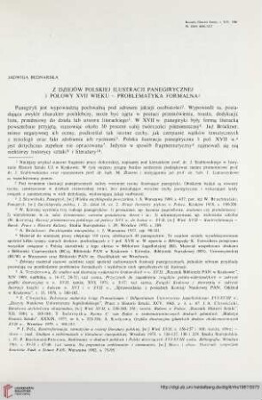 16: Z dziejów polskiej ilustracji panegirycznej l połowy XVII wieku – problematyka formalna