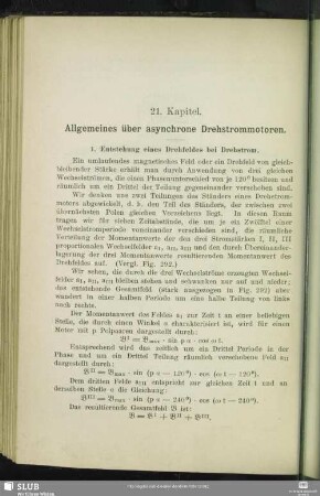 21. Kapitel. Allgemeines über asynchrone Drehstrommotoren.